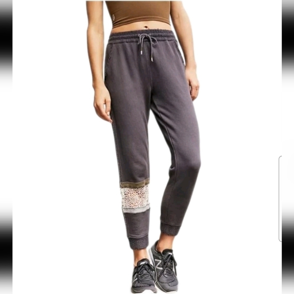 Free People Movement Womens Gray Cotton Dream Catcher Detailed Jogger Pant XS